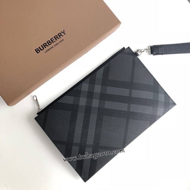 Burberry專門店新款手拿包格紋拉鏈收納袋 巴寶莉經典款男士手包 yxb1345